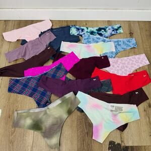 Victorias Secret Seemless Thong Panty Bundle Of 17 Multicolor Women’s Size XL